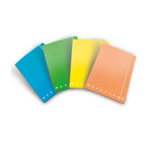Cartella a 3 lembi con elastico Pigna Monocromo - A4 26x35,5x1,2 cm dorso 1,2 colori assortiti Fluo - 0227903