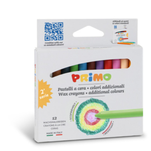 Pastelli a cera Primo 9x85 mm conf. 12 colori assortiti 0502PC12AD