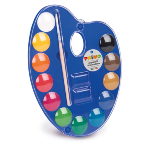 Acquerelli Primo Ø 25 mm in conf. da 12 colori assortiti + tavolozza - 101A12TO
