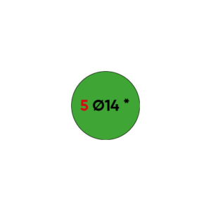 Etichette permanenti Markin Ø 14 mm - verde - conf. 10 blister da 10 ff - X11005VE