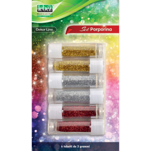 Porporina Lebez Dekor Line in tubetto 3 g - colori assortiti - conf. 6 pezzi - 5134-ASS