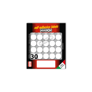 Etichette permanenti Markin Ø 22 mm - bianco - conf. 10 blister da 10 ff - X11007
