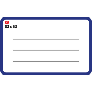 Etichette bianche permanenti Markin 83x53 mm bordata e rigata - conf. 10 blister da 10 ff - X11058