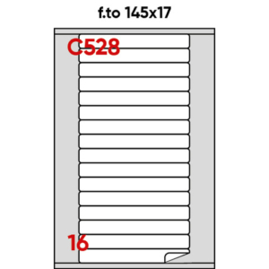 Etichette bianche permanenti Markin Copiatabu 145x17 mm - angoli arrotondati 16 et./ff - conf. 100 ff - X210C528