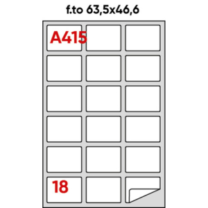 Etichette bianche permanenti Markin Copiatabu 63,5x46,6 mm - 18 et./ff - conf. 100 ff A4 - X210A415