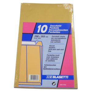 Busta a sacco Blasetti Monodex Avana - 120 g/m² - in conf. 10 buste - 250x353 mm - 585