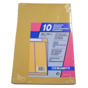 Busta a sacco Blasetti Monodex Avana - 120 g/m² - in conf. 10 buste - 300x400 mm - 586