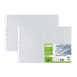 Buste in PP liscio Sei Rota Atla T Plus - altissimo spessore trasparente 42x30 cm - conf. 10 pezzi - 664216