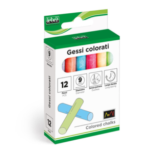 Gessi tondi non polverosi Lebez Ø 9 mm colori assortiti - 20 conf. da 12 gessetti - 515