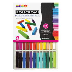 Gessi policromi quadrati Deco Gessopastello - colori assortiti - conf. 24 pezzi - MY/MCP24