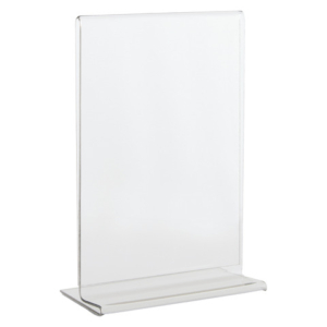 Portadepliant in PET Lebez con base a T formato A6 10,5x15cm - trasparente - 80996