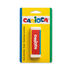 Gomma per cancellare bianca rettangolare Carioca in blister - 40141
