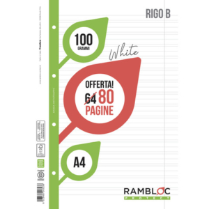 Ricambi per quaderni ad anelli Rambloc - A4 - 100 g/m² - 32+8 ff - B - 90524323
