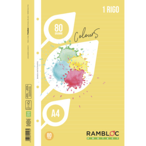 Ricambi rinforzati per quaderni ad anelli Rambloc - A4 - 80 g/m² - 40 ff - 1R - giallo - 90524123
