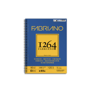 Blocco spiralato Fabriano 1264 schizzi 90 g 120 fogli A4 - spirale lato lungo - 19100635