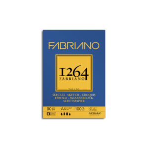 Blocco collato Fabriano 1264 schizzi 90 g A4 - 100 fogli - 19100632