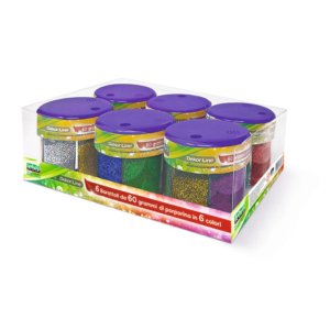 Porporina Lebez Dekor Line in barattolo 60 g - colori assortiti - conf. 6 pezzi - 80318