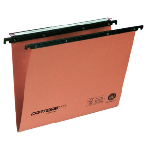 Cartelle sospese per cassetti Cartesio - interasse 39 cm fondo a V - arancione - conf. 25 pezzi - 100/395-A2