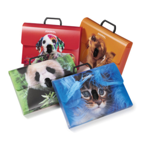 Valigetta in plastica Animal Friends Collection formato 28x38x5 cm - 64EP16