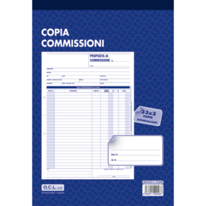 Blocco copia commissioni O.C.L. 21x30,5 cm 33x3 copie - 0354N
