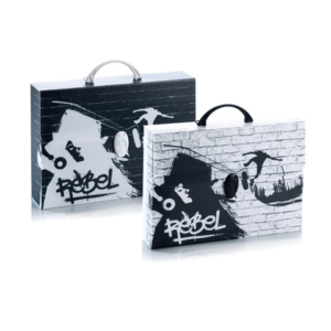 Valigetta in PPL Favorit con stampa Favorit Black&White soggetti assortiti 37,5x27x8 cm - 100501096