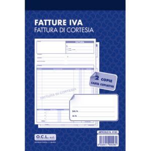 Blocco fatture di cortesia O.C.L. 14,4x21,6 cm 50x2 copie - 0185