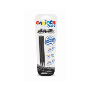 Refill penne cancellabili Carioca OOPS 0,7 mm in blister da 3 pz nero 43041/01