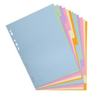 Intercalare Exacompta a 12 tasti in formato A4 colori pastello assortiti 1612E