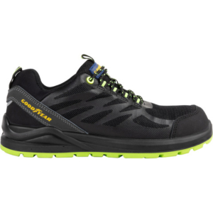 Scarpe antinfortunistiche Goodyear in tomaia KPU e mesh GY BLACKBAT S1P nero-verde TG.44 - 729644