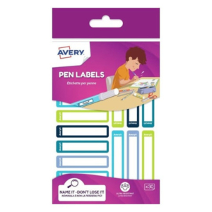 Etichette per penne e matite Avery 50x10 mm - blu/verde - conf. 30 pezzi - RESMI30G-UK