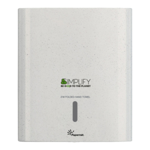 Dispenser in legno e plastica riciclati Papernet Simplify white wood per asciugamano piegato Z/W - 421336