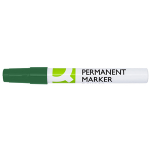 Marcatore permanente Q-Connect con fusto in metallo e punta conica 4 mm verde KF11711