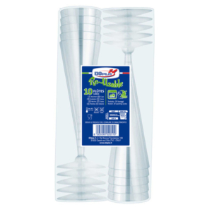 Bicchieri flutes in PS Diamant trasparente Dopla Reusable 120 ml - conf. 10 pz - 22681