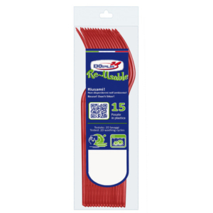 Forchette Dopla Reusable Compact in PS 180 mm rosso - conf. 15 pz - 03953