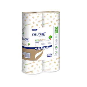 Carta igienica monofascettata Lucart Professional Econatural in Fiberpack 2 veli conf. 6 rotoli da 170 strappi avana