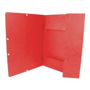 Cartellina a 3 lembi con elastico Q-Connect 24,3x32 cm cartoncino manilla 375 g/m² rosso - KF02165