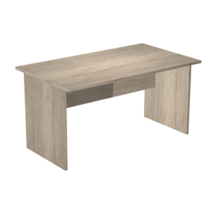 Scrivania piano rovere canadese gamba a pannello in melaminico in tinta Presto 140x80xH.72 cm - 002PAN/J