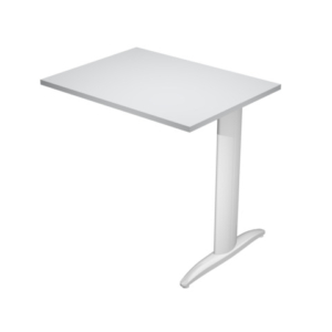 Allungo diretto con fianco metal a T 80x60xH.72 cm grigio Presto gamba verniciata effetto cromato -