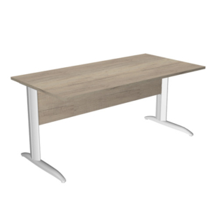 Scrivania piano rovere canadese gamba a L in metallo bianco Presto 160x80xH.72 cm - 003K2/J/AN