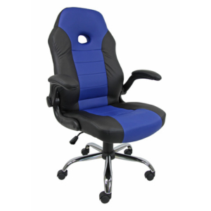Poltrona direzionale Unisit CH2 Eco smart in PU con braccioli nero/blu CH2/KN