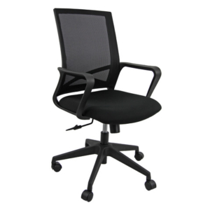 Poltrona direzionale Unisit CH7 Eco smart schienale in rete e braccioli nero CH7/KN