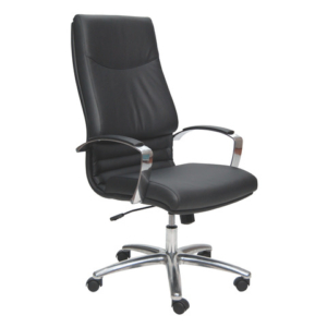 Poltrona direzionale Unisit Cygnus rivestimento sky nero schienale alto CYPC/KN