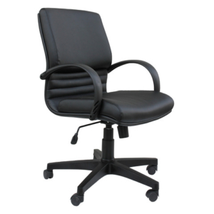 Poltrona direzionale Unisit Cygnus rivestimento sky nero schienale fisso basso - CYD/KN