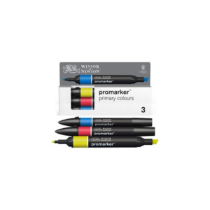 Pennarelli Winsor&Newton Promarker doppia punta fine-larga - conf. 3 pz colori primari - 0290190