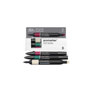 Pennarelli Winsor&Newton Promarker doppia punta fine-larga - conf. 3 pz tonalità intense - 0290191
