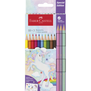 Matite colorate Faber-Castell fusto esagonale in conf. da 10 Classic unicorno + 3 Pastel - 111219
