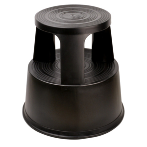 Sgabello con ruote rientranti in polipropilene Methodo 290/445x418/426 cm nero - M561001