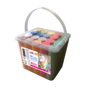 Gessetti da pavimento Deco in secchiello da 20 colori assortiti 12059