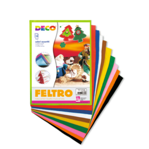 Fogli in feltro ad alto spessore Deco 21x30 cm - conf. 10 fogli in colori assortiti - 07653