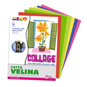 Carta velina Deco 24x34 cm - 20 g/m² - conf. 24 fogli in colori assortiti 706/24